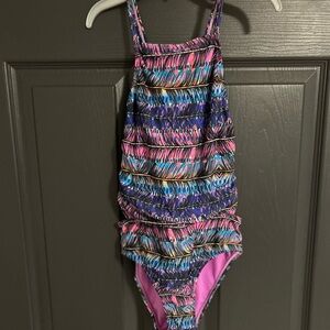 Jessica Simpson Kids Swim One Piece - Pink and Blue